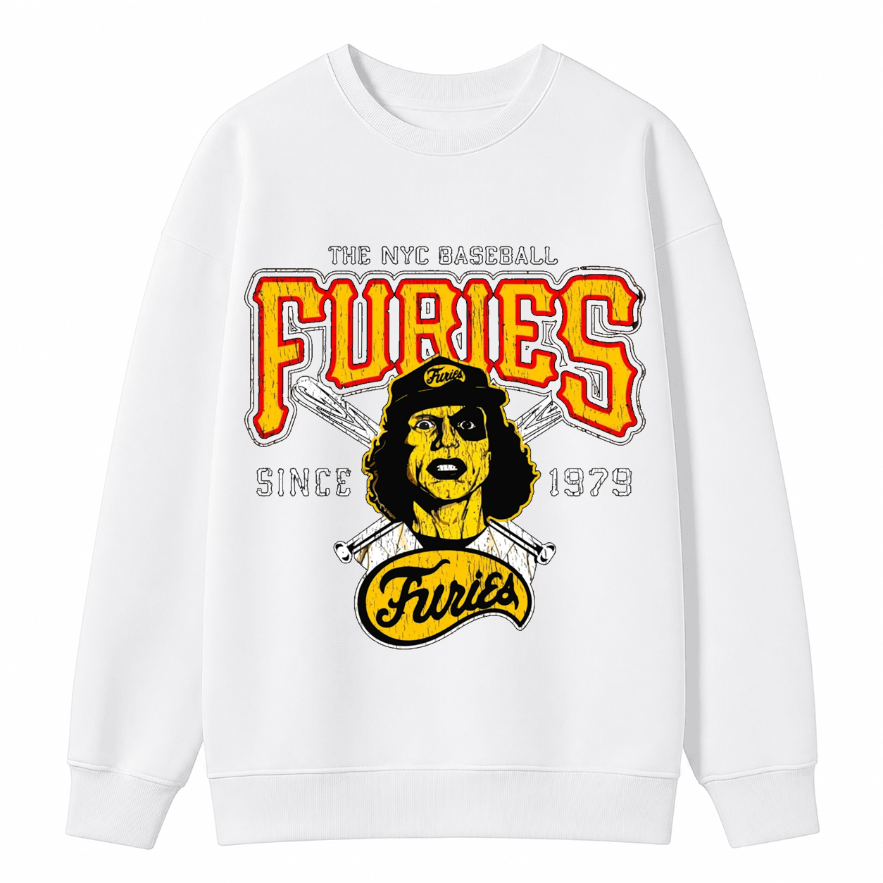 Retro Baseball Player Graphic Sweatshirt – Vintage NYC Sports Style Crewneck