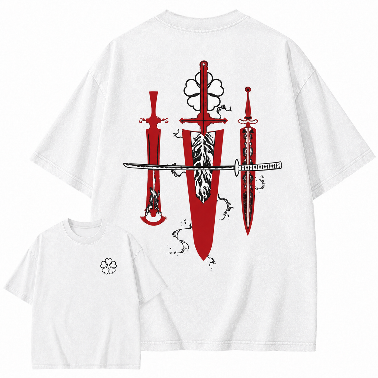 Vintage Sword Warrior Graphic T-Shirt – Dark Streetwear Washed Tee