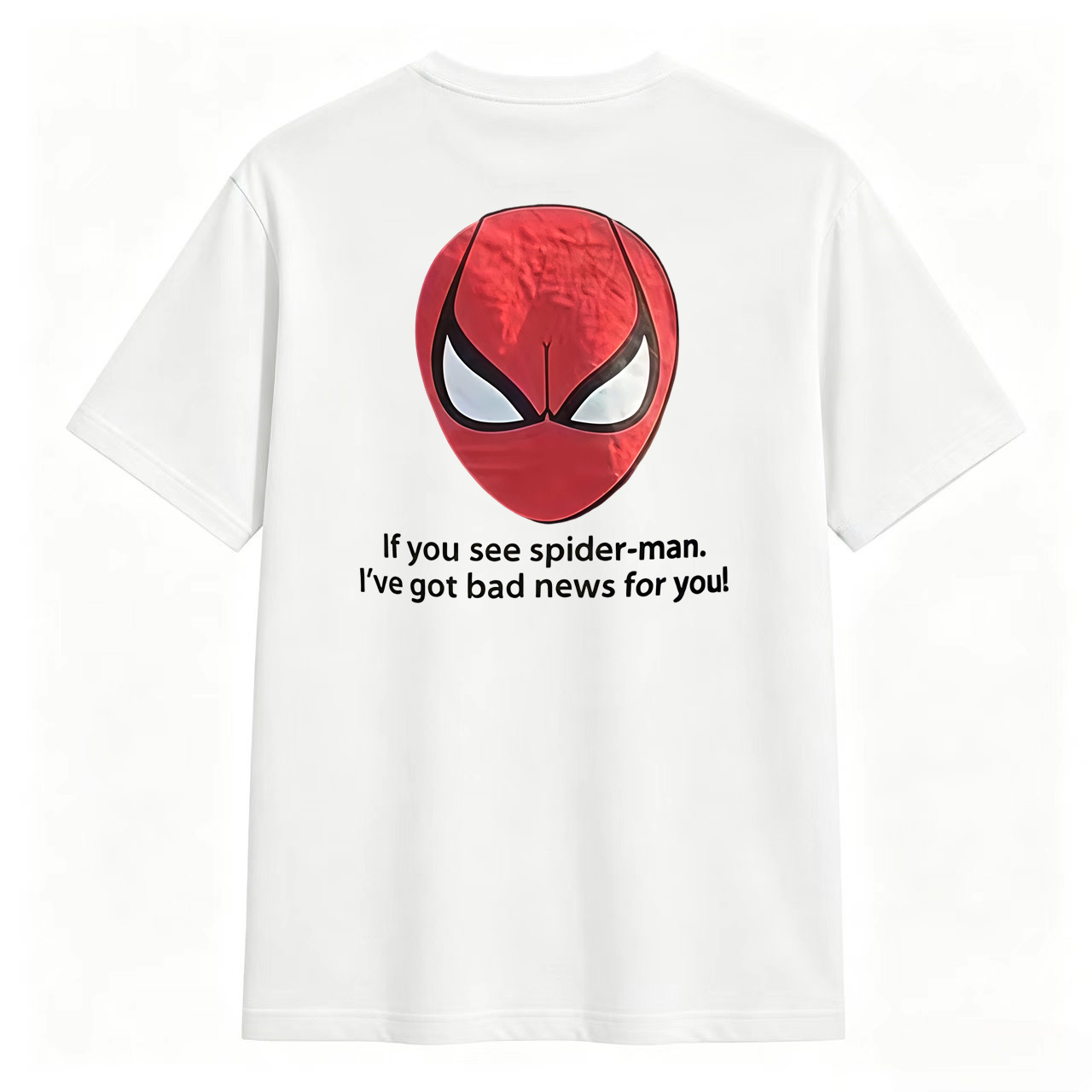 Red Mask Graphic T-Shirt – “Bad News for You” Funny Streetwear Tee