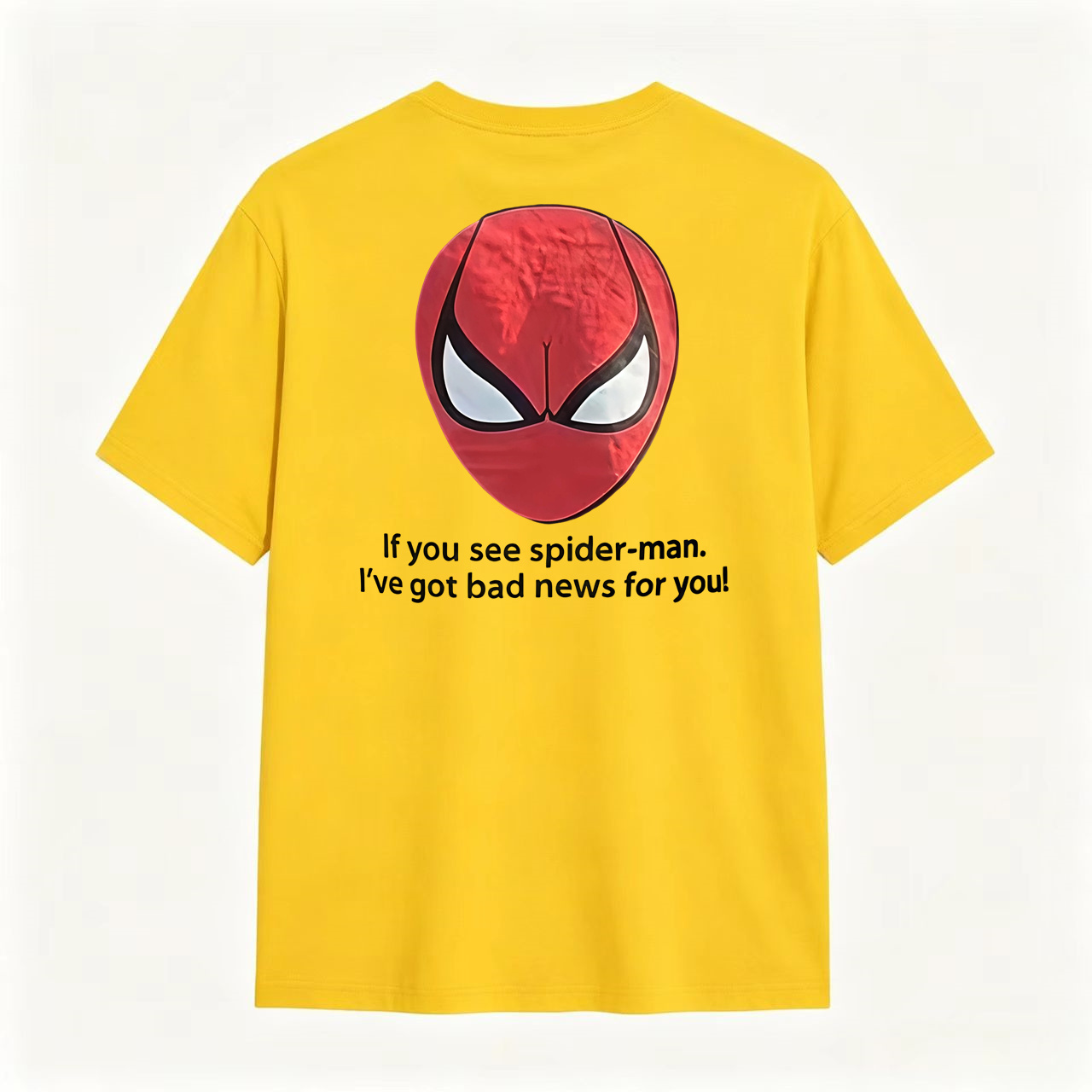 Red Mask Graphic T-Shirt – “Bad News for You” Funny Streetwear Tee