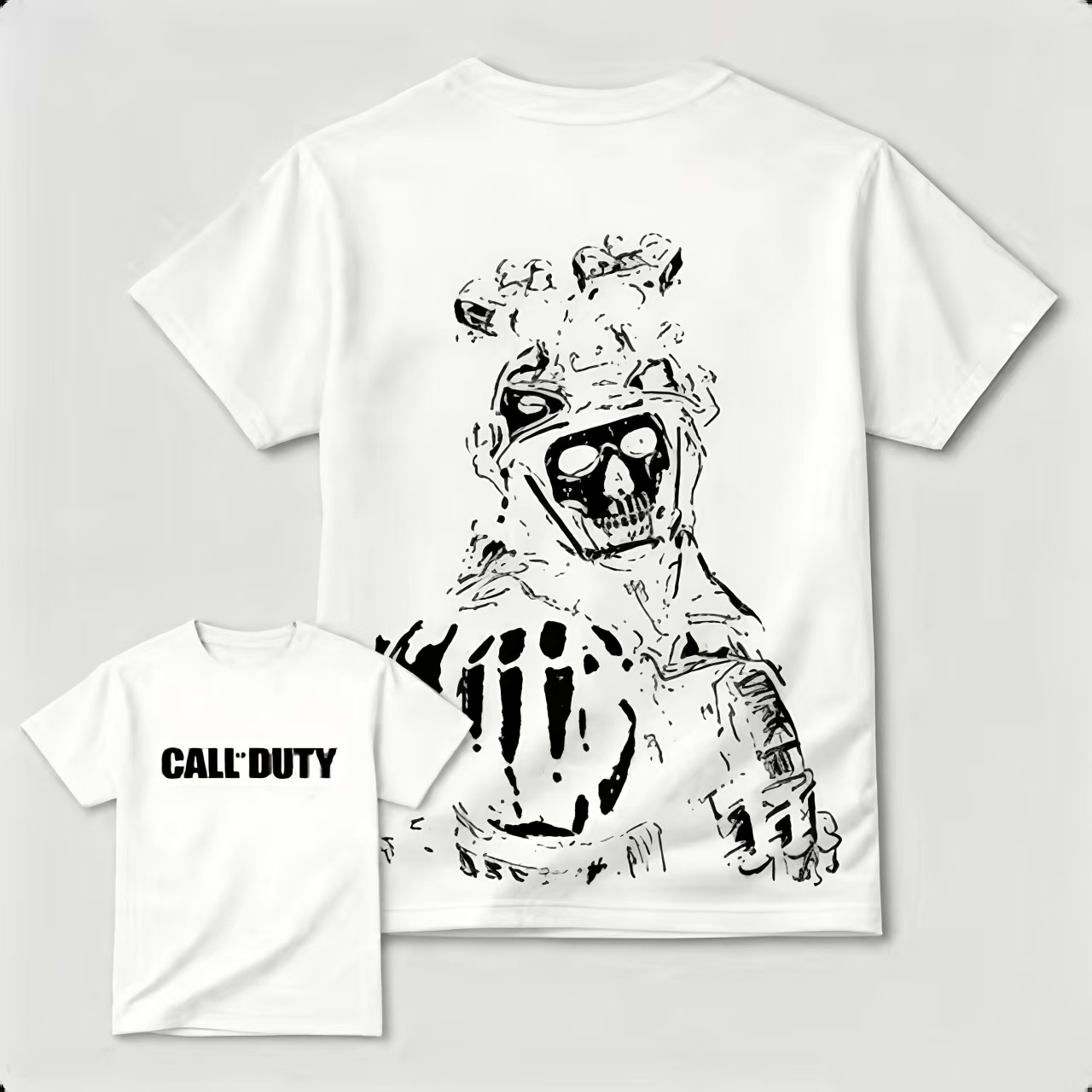 Skeleton Soldier Graphic T-Shirt – Vintage Tactical Skull Streetwear Tee