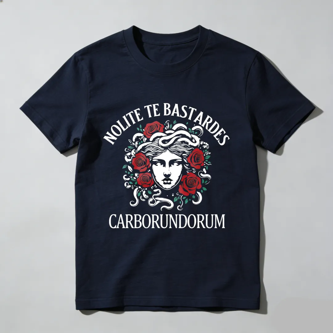 Nolite Te Bastardes Carborundorum Medusa With Roses And Latin Text Unisex Classic T-shirt