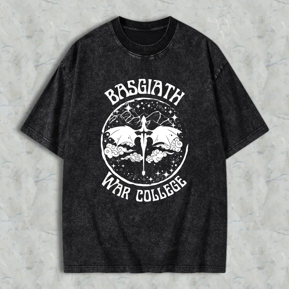 Basgiath War College Dragon And Sword Emblem Unisex Washed T-shirt