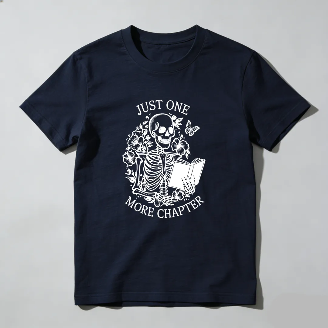 Skeleton Reading Book With Flowers And Butterfly Unisex Classic T-shirt