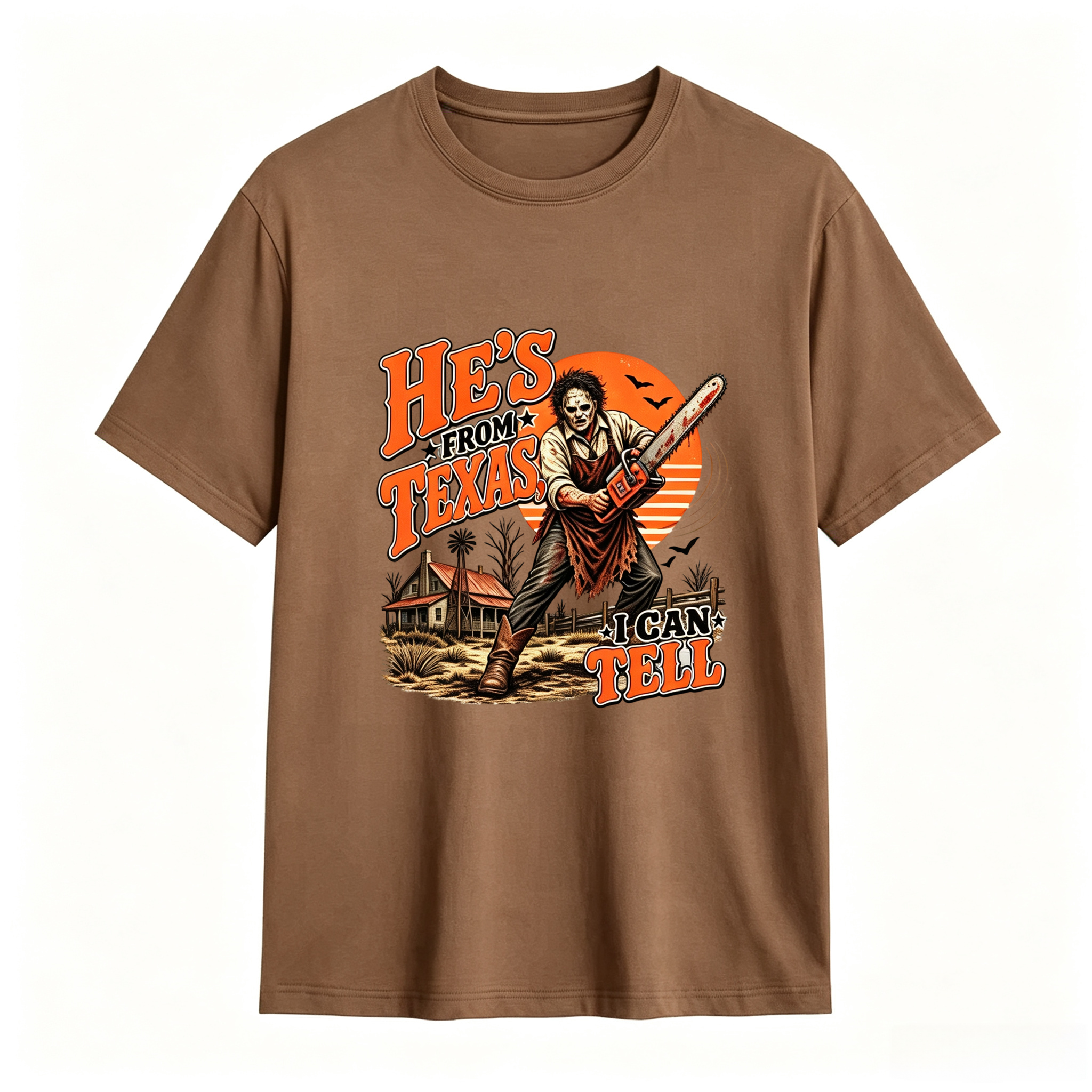 He’s From Texas Graphic T-Shirt – Vintage Western Halloween Tee