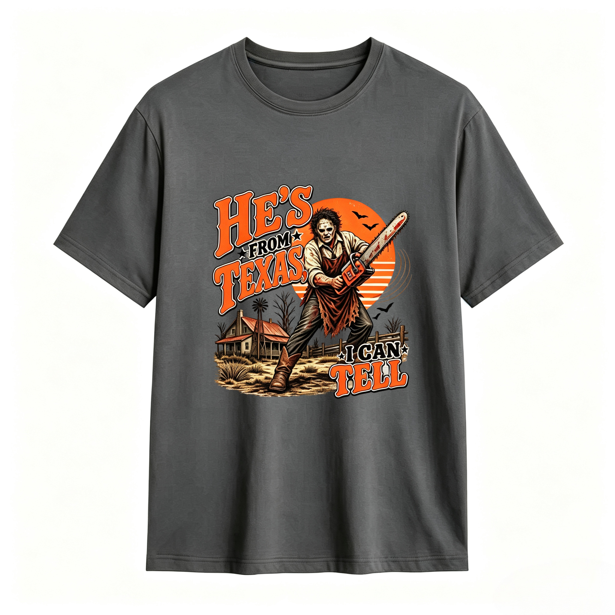 He’s From Texas Graphic T-Shirt – Vintage Western Halloween Tee