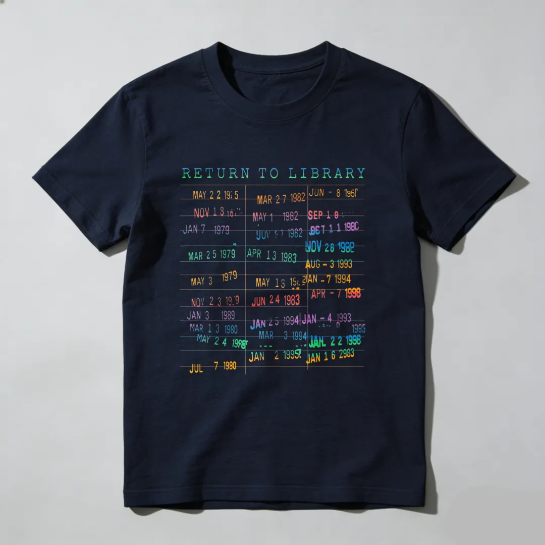 Return To Library Dates Pattern Unisex Classic T-shirt