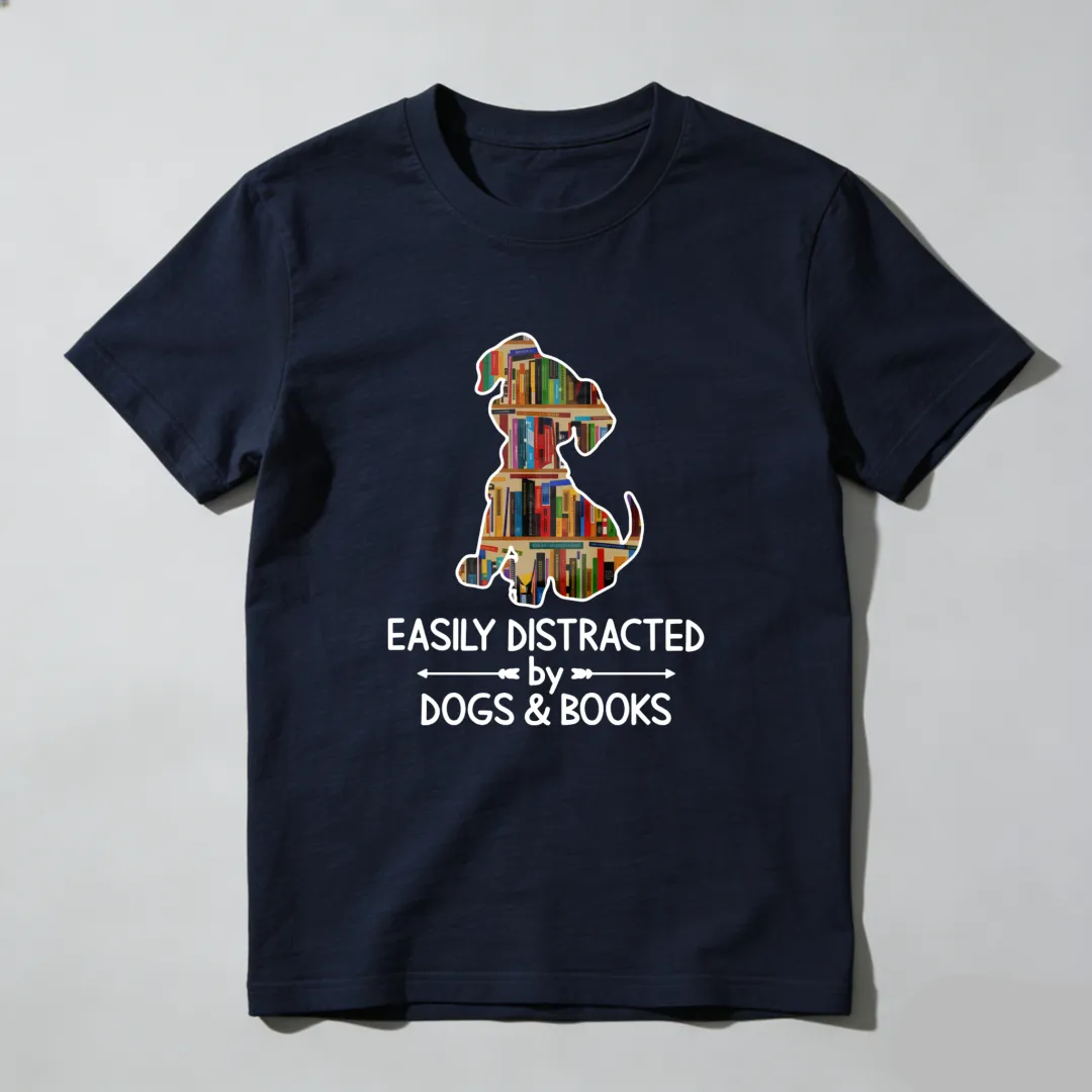 Dog Made Of Books Easily Distracted By Dogs And Books Unisex Classic T-shirt