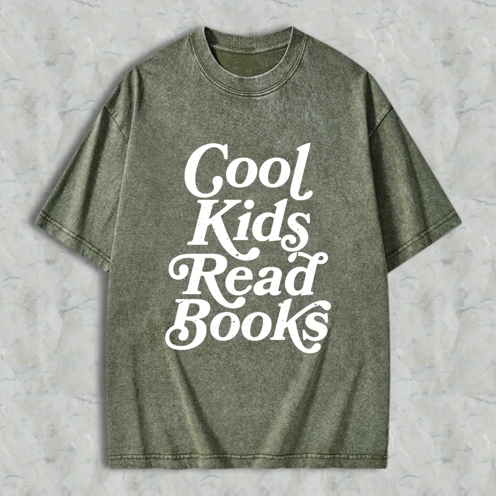 Cool Kids Read Books Unisex Washed T-shirt