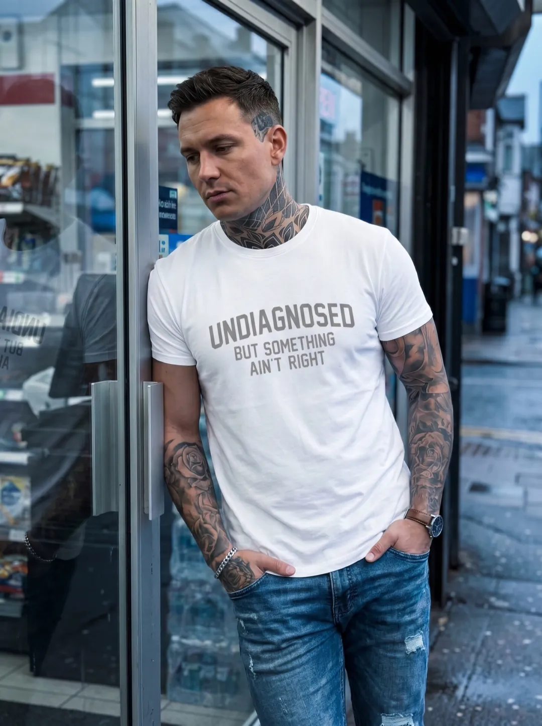 Short Sleeve Print Funny 'Undiagnosed But Something Ain't Right' Humor T-Shirt - Unisex