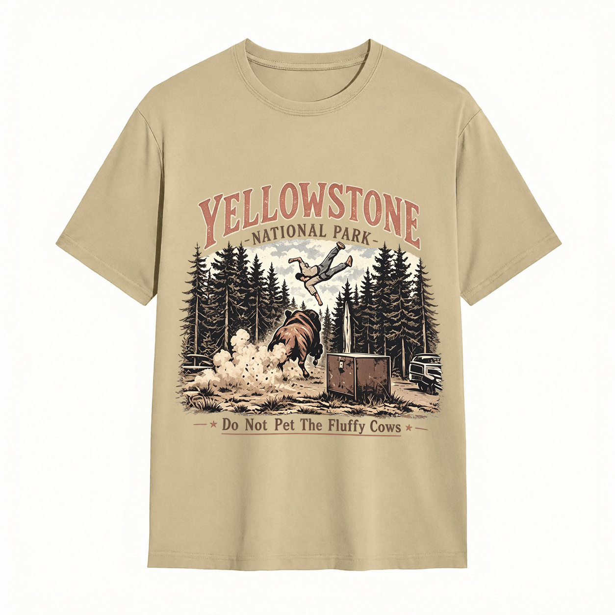 Yellowstone National Park "Do Not Pet The Fluffy Cows" Vintage T-Shirt