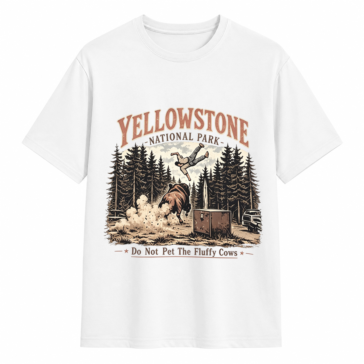 Yellowstone National Park "Do Not Pet The Fluffy Cows" Vintage T-Shirt