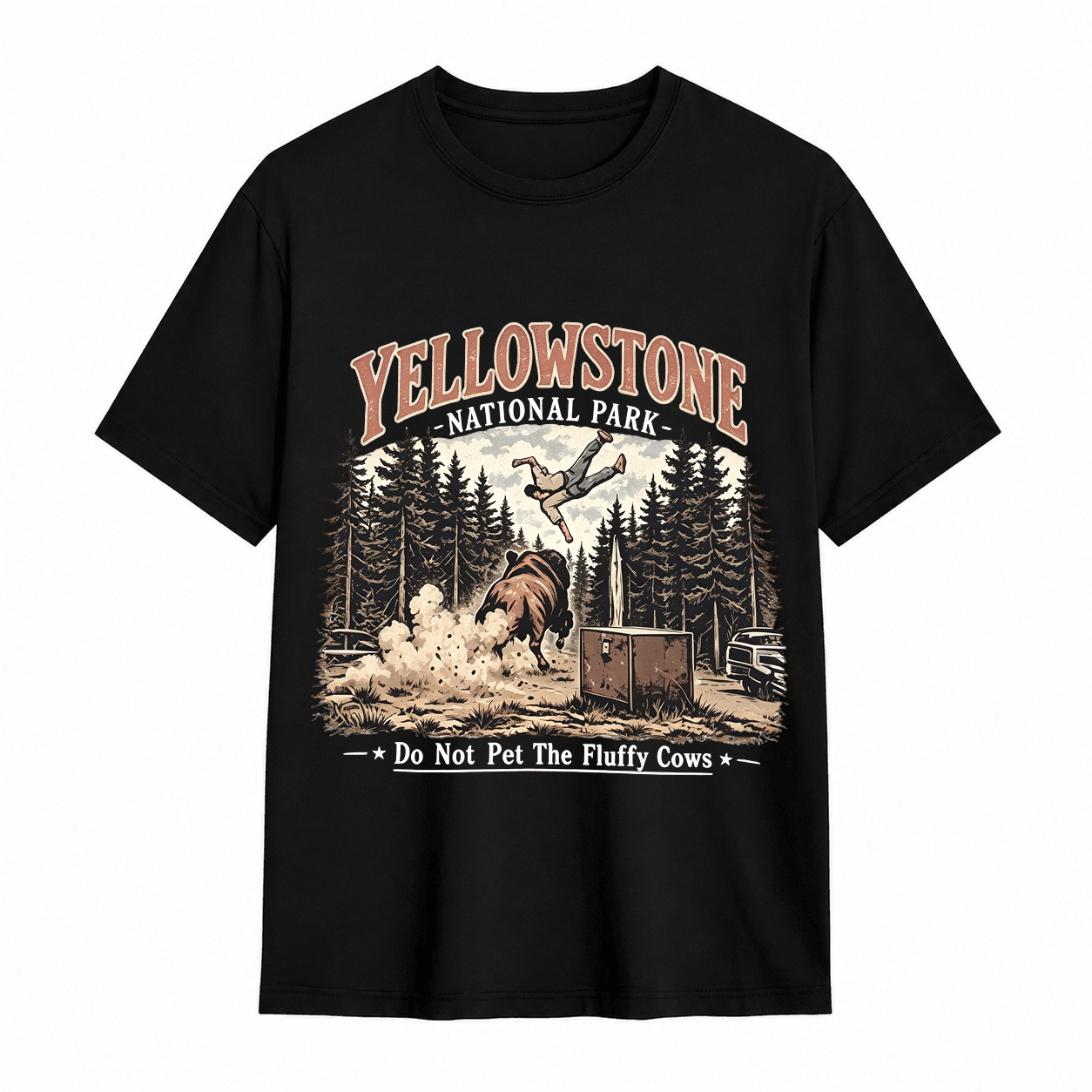 Yellowstone National Park "Do Not Pet The Fluffy Cows" Vintage T-Shirt