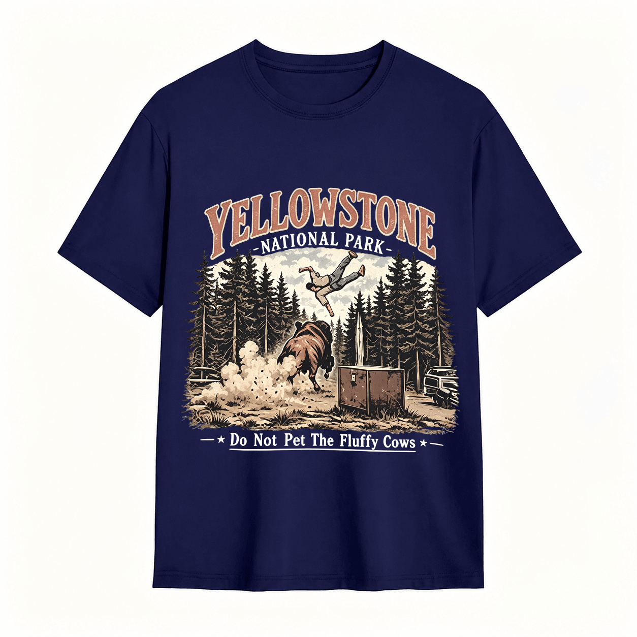 Yellowstone National Park "Do Not Pet The Fluffy Cows" Vintage T-Shirt