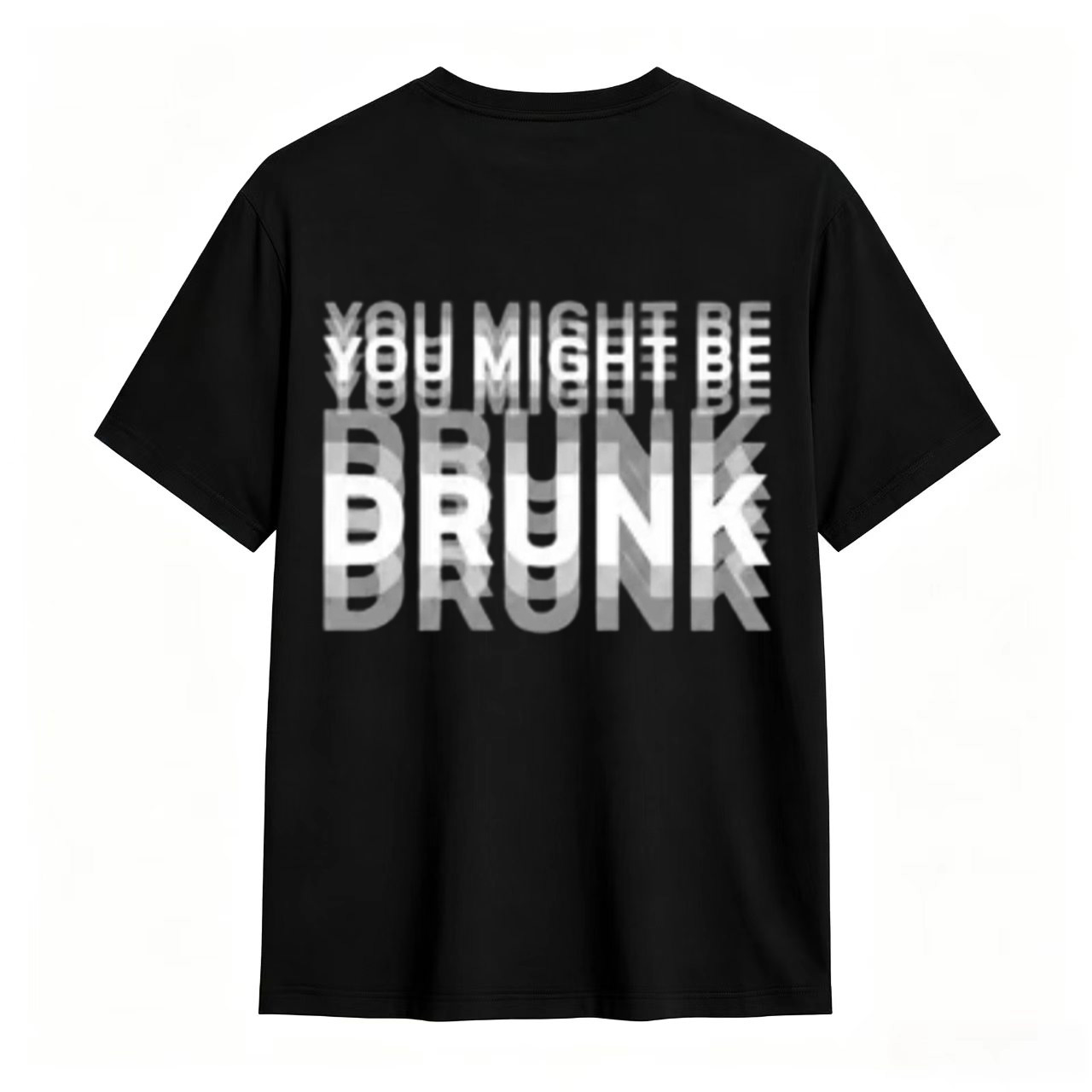 You Might Be Drunk Blue Stacked Text Graphic T-Shirt Unisex Country Music Lyric Tee