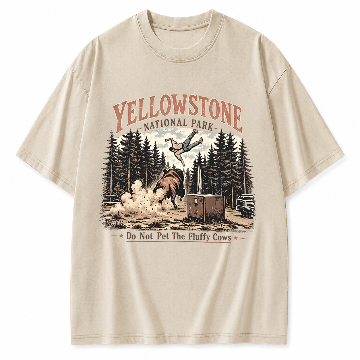 Yellowstone National Park "Do Not Pet The Fluffy Cows" Vintage T-Shirt