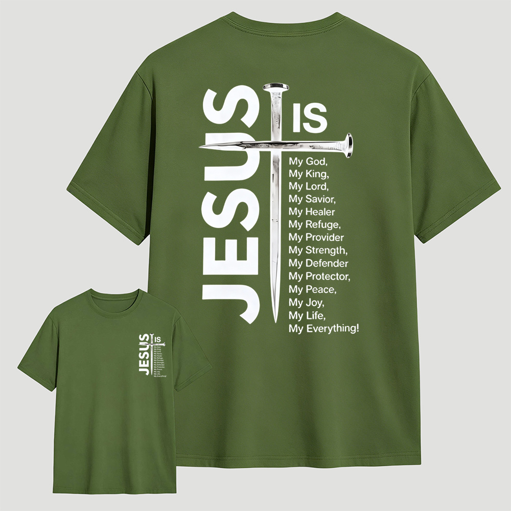 Jesus Is My Everything Nail Cross Christian Faith Graphic T-Shirt	