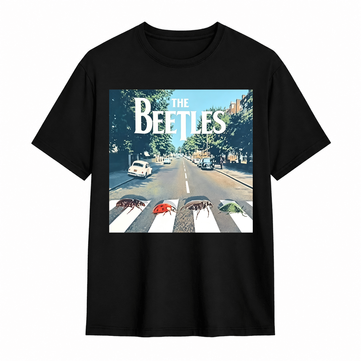 The Beetles Bug Abbey Road Parody Vintage Graphic T-Shirt Insect Meme Tee	