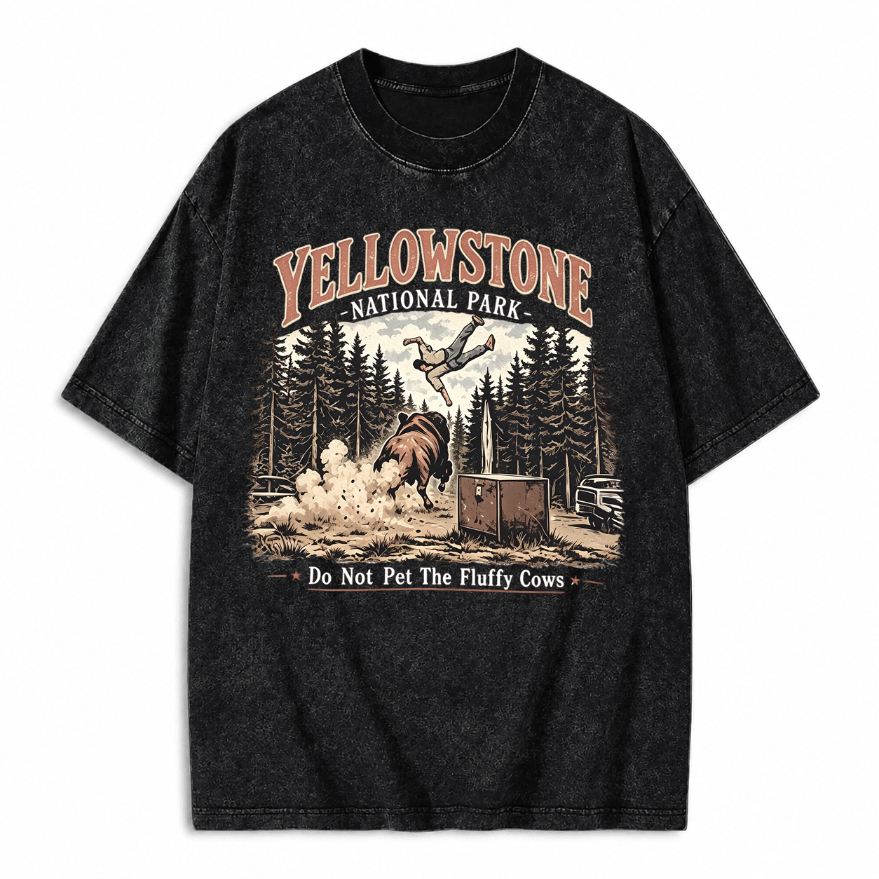 Yellowstone National Park "Do Not Pet The Fluffy Cows" Vintage T-Shirt