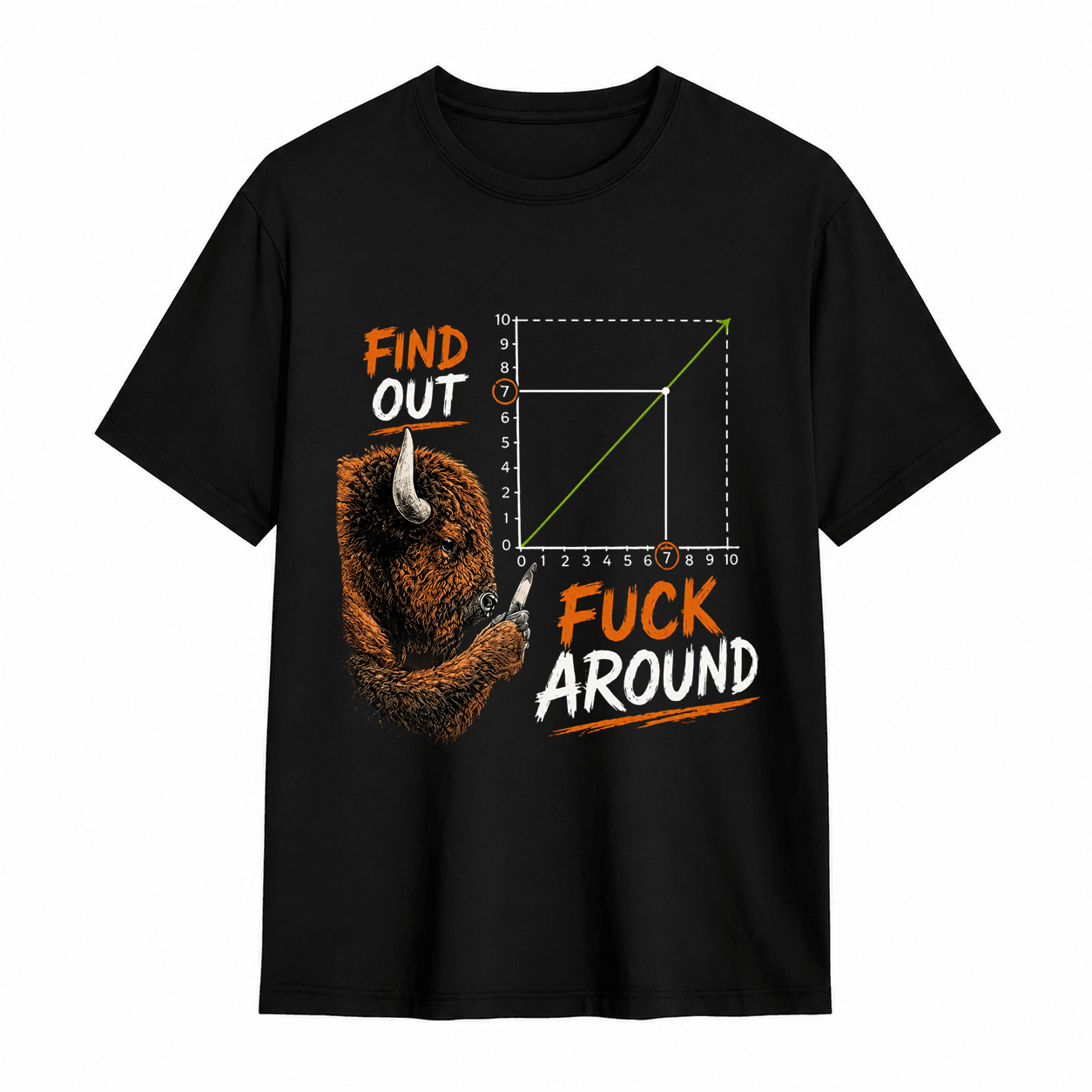 Yellowstone Buffalo Math Chart Funny Graphic Tee