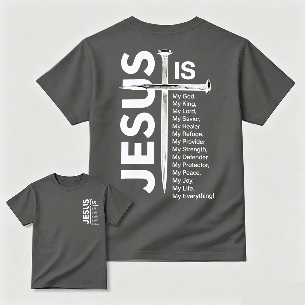 Jesus Is My Everything Nail Cross Christian Faith Graphic T-Shirt	