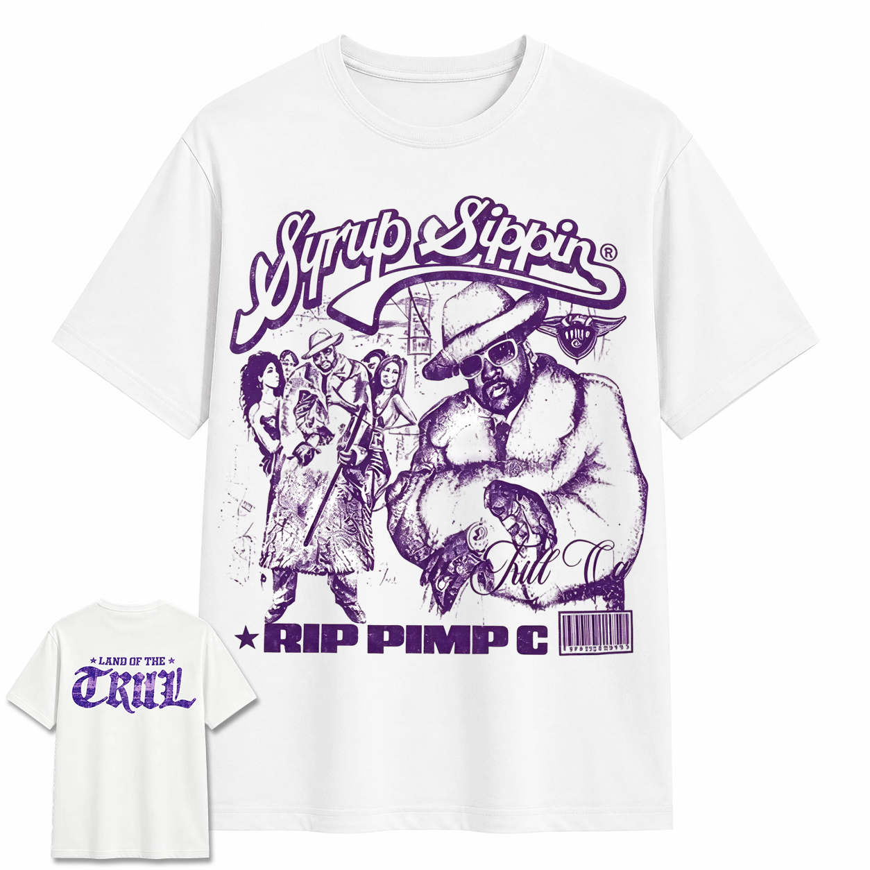 Syrup Sippin Rip Pimp C Vintage Purple Graphic Tee
