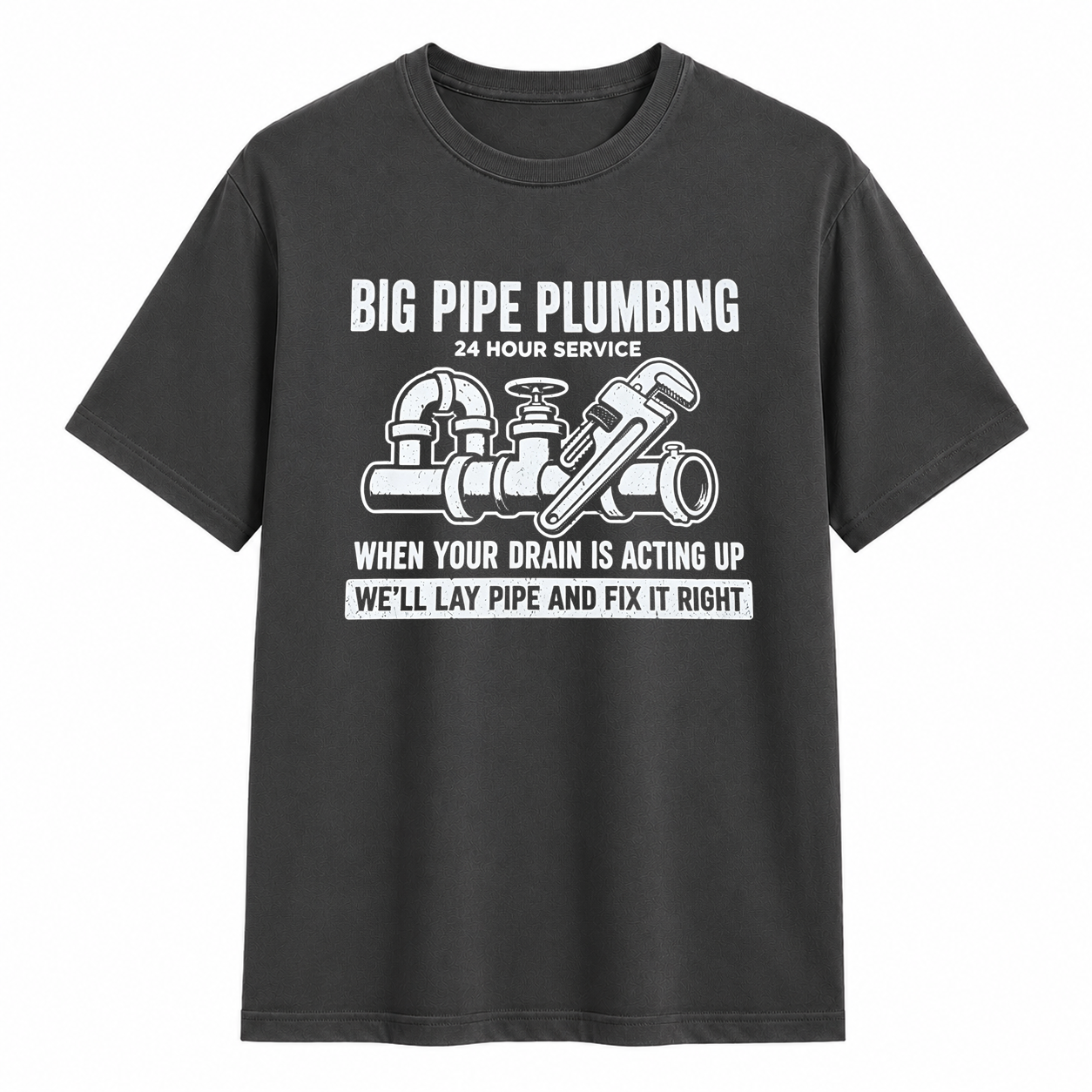 Big Pipe Plumbing Funny Plumber Vintage Graphic Tee	