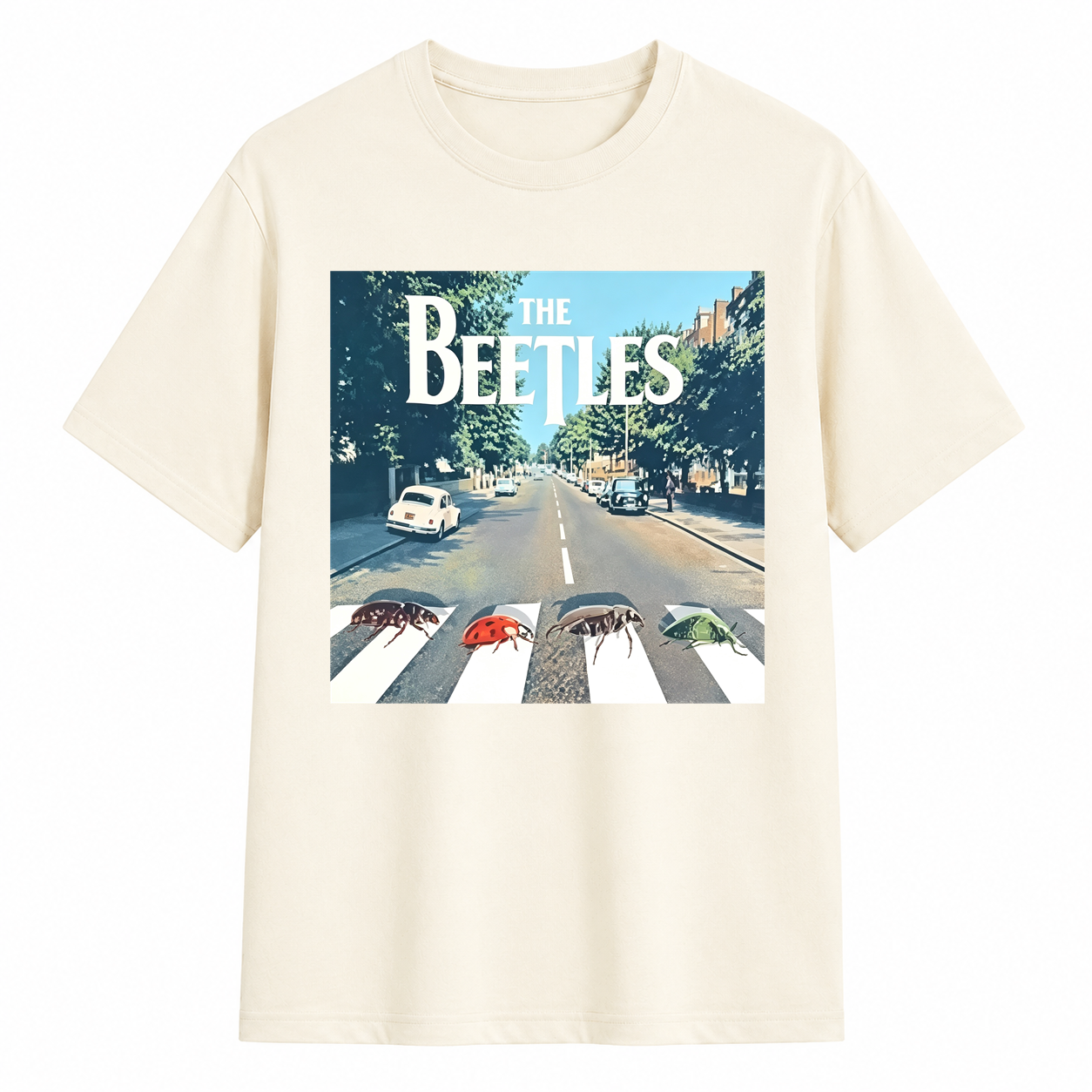 The Beetles Bug Abbey Road Parody Vintage Graphic T-Shirt Insect Meme Tee	