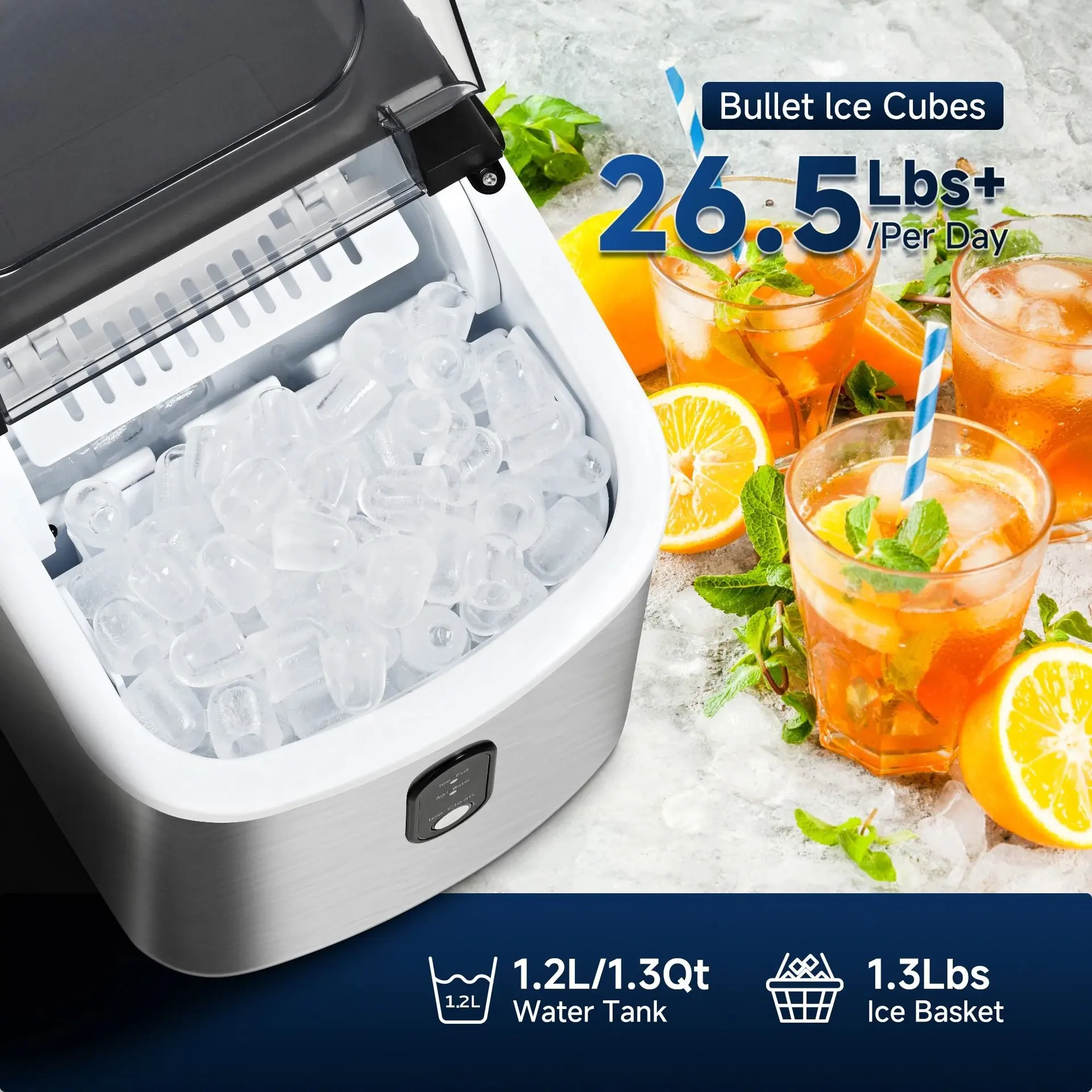 Premium Compact Ice Maker with Fast Cycle & Auto Clean Portable Countertop Ice Machine