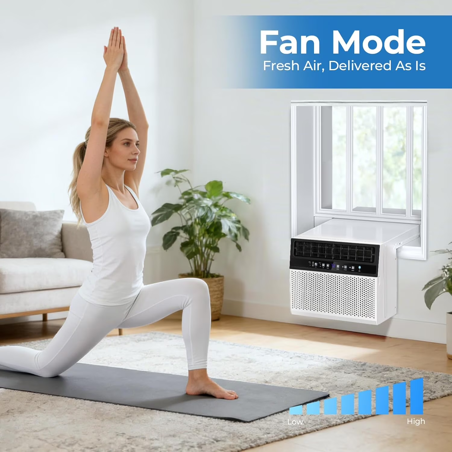 Window Air Conditioner , Window AC Unit Cools 450 Sq.ft w/ Wi-Fi & Remote