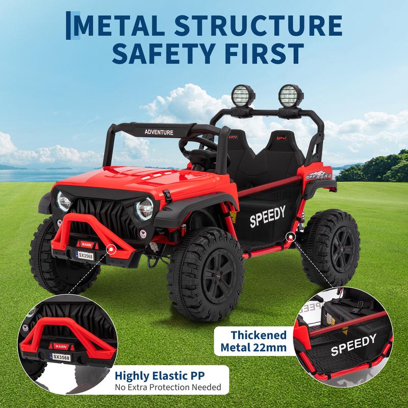 24V Ride On Toys for Big Kids with Remote Control, 4WD Electric Car