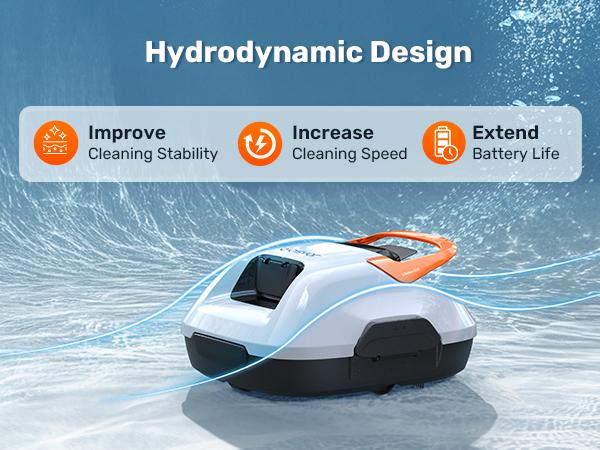 【Flat Bottom ONLY】Cordless Robotic Pool Cleaner, Lasts 90 Min, Automatic Vacuum for Above-Ground Pools up to 860 Sq.ft, Pool Vacuum, Portable, Self-Parking #smartliving