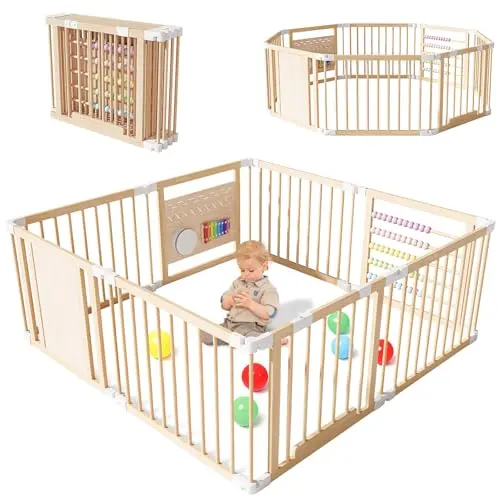 Natural Wooden Baby Playpen