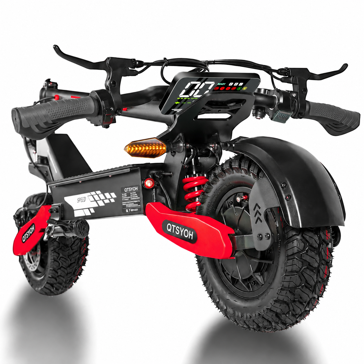 QTSYOH All Terrain Electric Scooter,1200W Violent Motor,30MPH Fast 20/40Miles Range,3 Seconds Folding,330LBs Load Capacity,Dual Shock Absorption,Foldable Off-Road E-Scooter