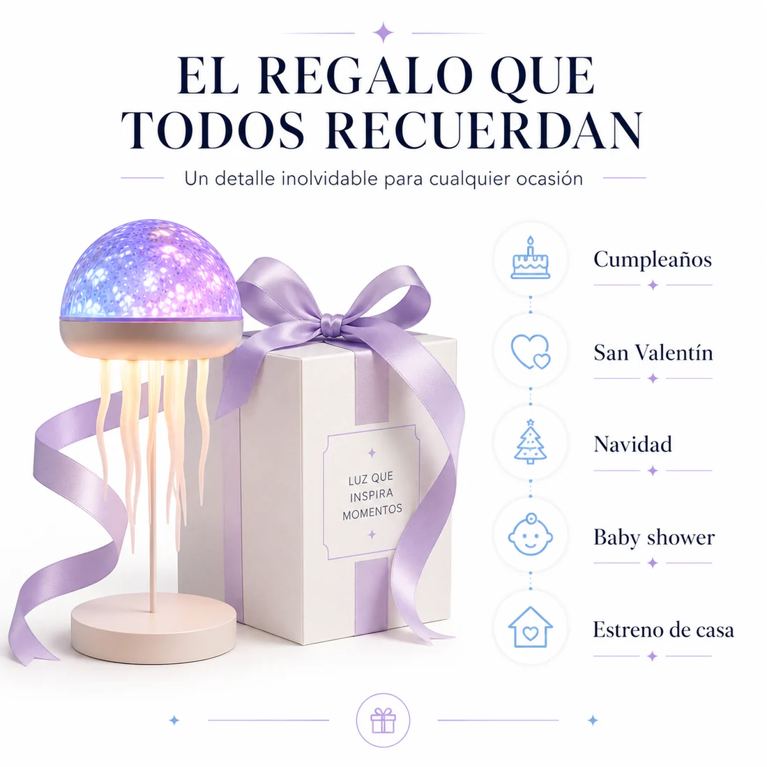 Jellyfish galaxy projector lamp gift idea