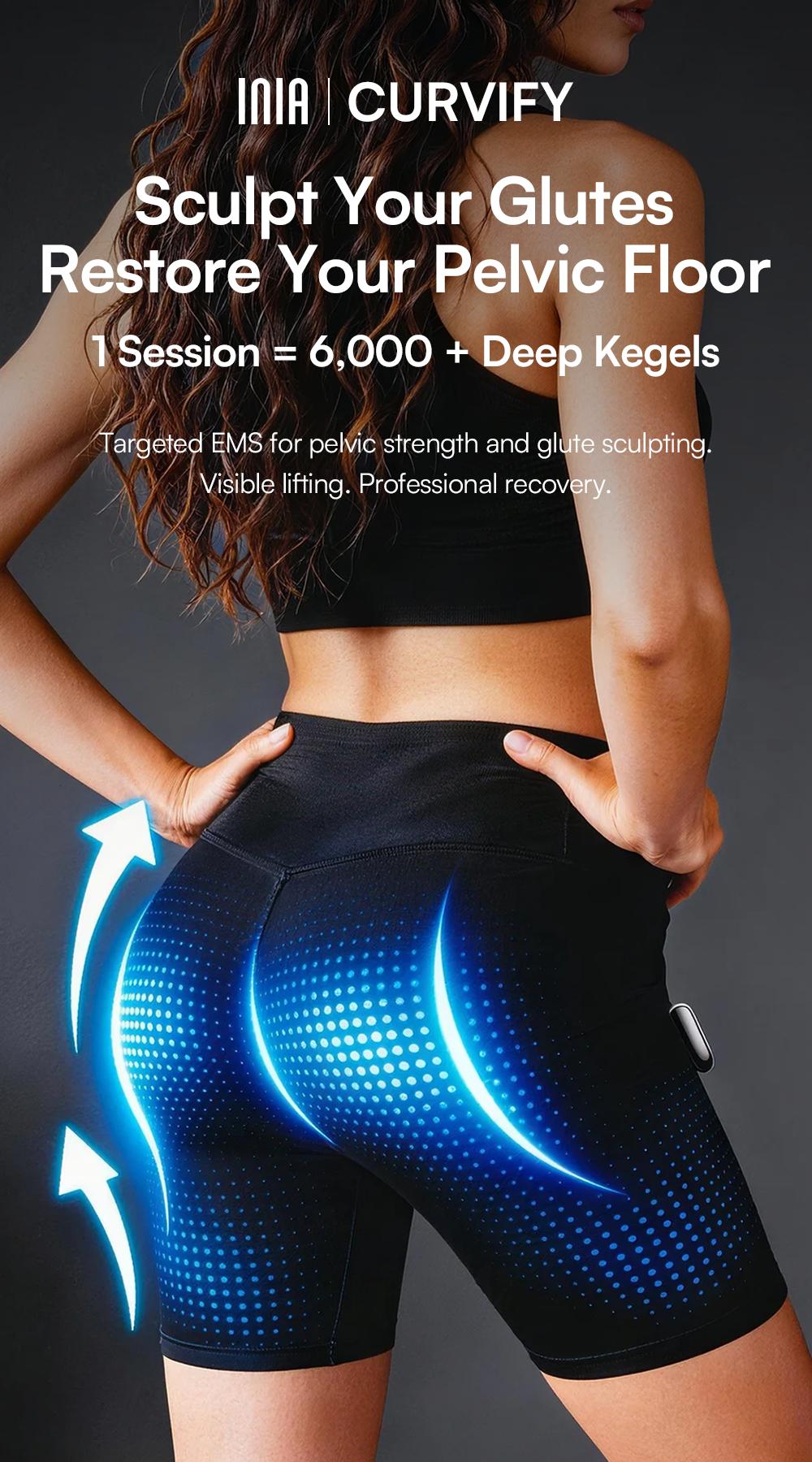 INIA CURVIFY EMS Booty Lift Shorts - Multi-Mode EMS Microcurrent, Glutes Sculpting, Pelvic Floor Support, Visible Results in 2-4 Wks, Ems Microcurr.,back to school,back to school haul