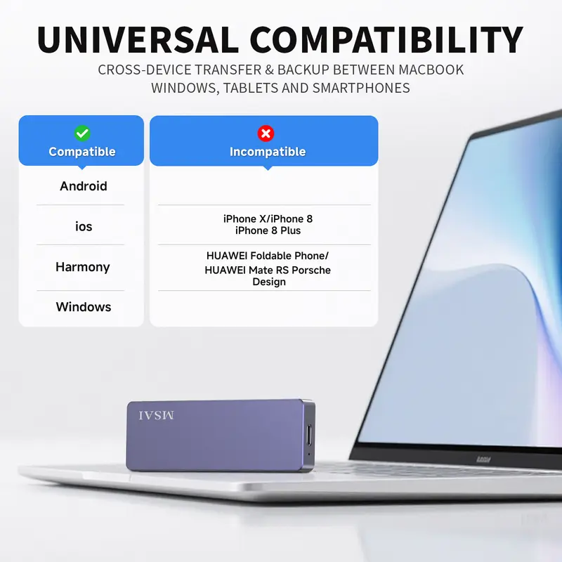 🌟 [Liquidation : Plus que 10 en stock !]2PC-1 TB USB-Stick, High-Speed ​​USB 3.0, externer Speicher für iPhone, Android, PC, Mac