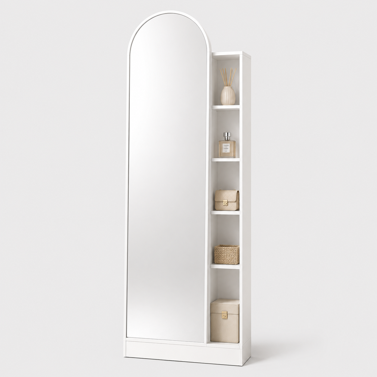 Full-Length Mirror Storage Cabinet