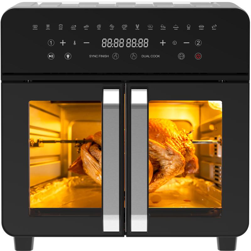 23L XXL Heißluftfritteuse mit Doppeltür und Sichtfenster, Smart-Elktro-Ofen, 2200W