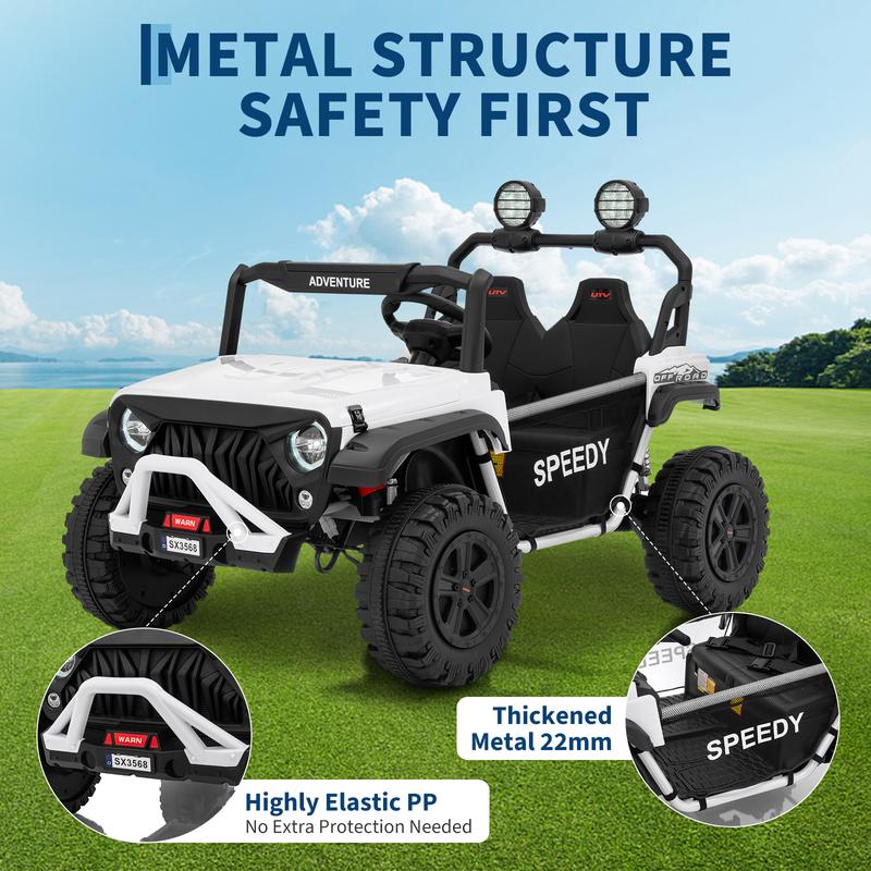 24V Ride On Toys for Big Kids with Remote Control, 4WD Electric Car