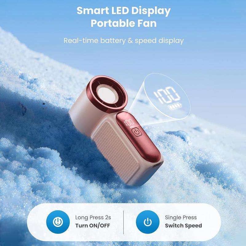Mini handheld fan with LED display