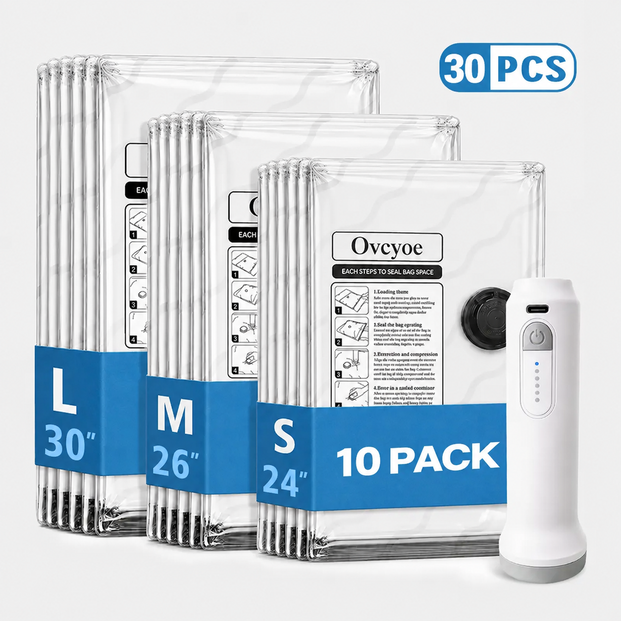 🌟 [Lagerräumung: Nur noch 10 Stück verfügbar!] 30er-Pack-X7 Akku-Reisestaubsauger-Beutelset