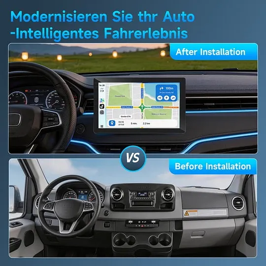 Autoradio avec écran tactile rotatif de 10,1 pouces — Format 1-DIN, système Android 13, compatible Apple CarPlay et Android Auto sans fil, processeur quadricœur, 4 Go de RAM et 32 ​​Go de stockage, navigation GPS.