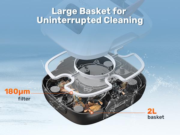 【Flat Bottom ONLY】Cordless Robotic Pool Cleaner, Lasts 90 Min, Automatic Vacuum for Above-Ground Pools up to 860 Sq.ft, Pool Vacuum, Portable, Self-Parking #smartliving
