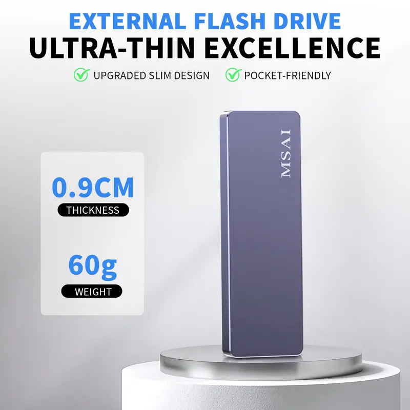 🌟 [Liquidation : Plus que 10 en stock !]2PC-1 TB USB-Stick, High-Speed ​​USB 3.0, externer Speicher für iPhone, Android, PC, Mac