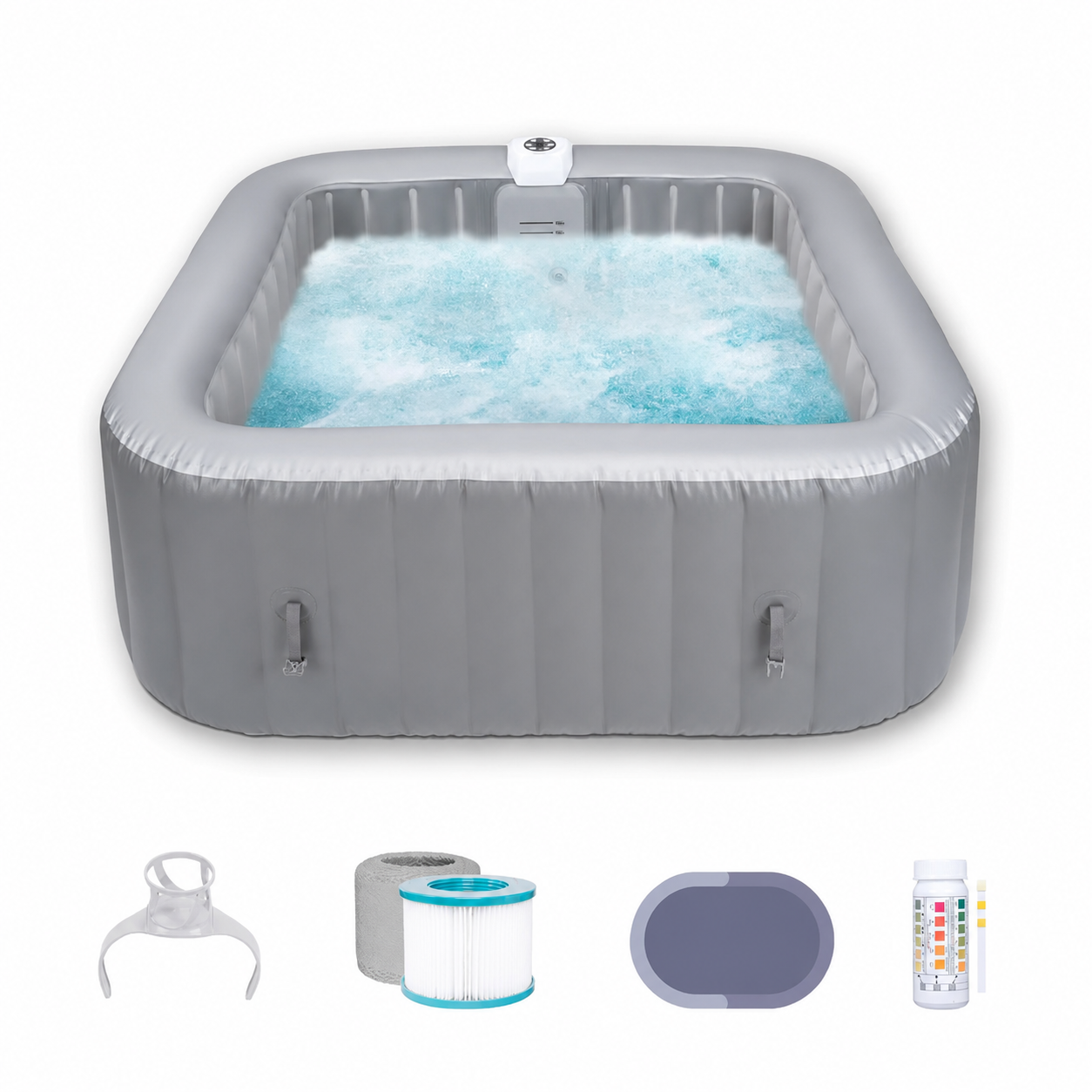 4-6 Person Inflatable Hot Tub with 130 Bubble Jets