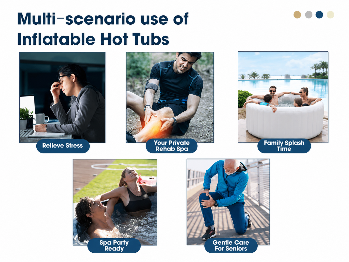 Inflatable hot tub with bubble massage system