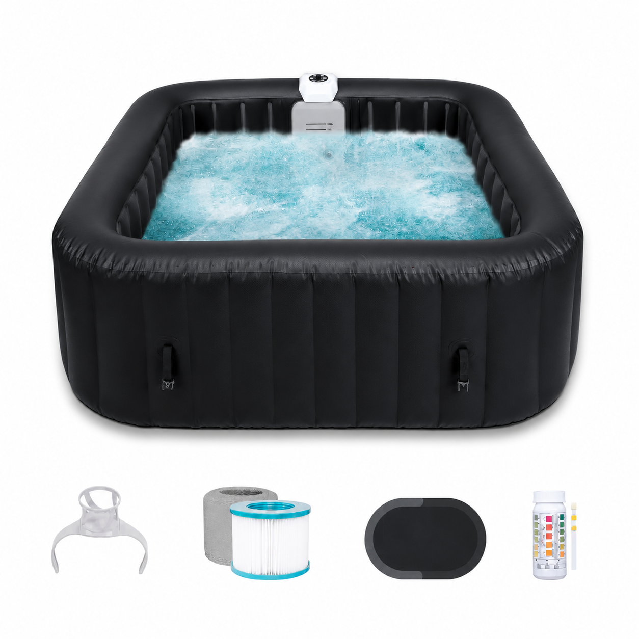 4-6 Person Inflatable Hot Tub with 130 Bubble Jets