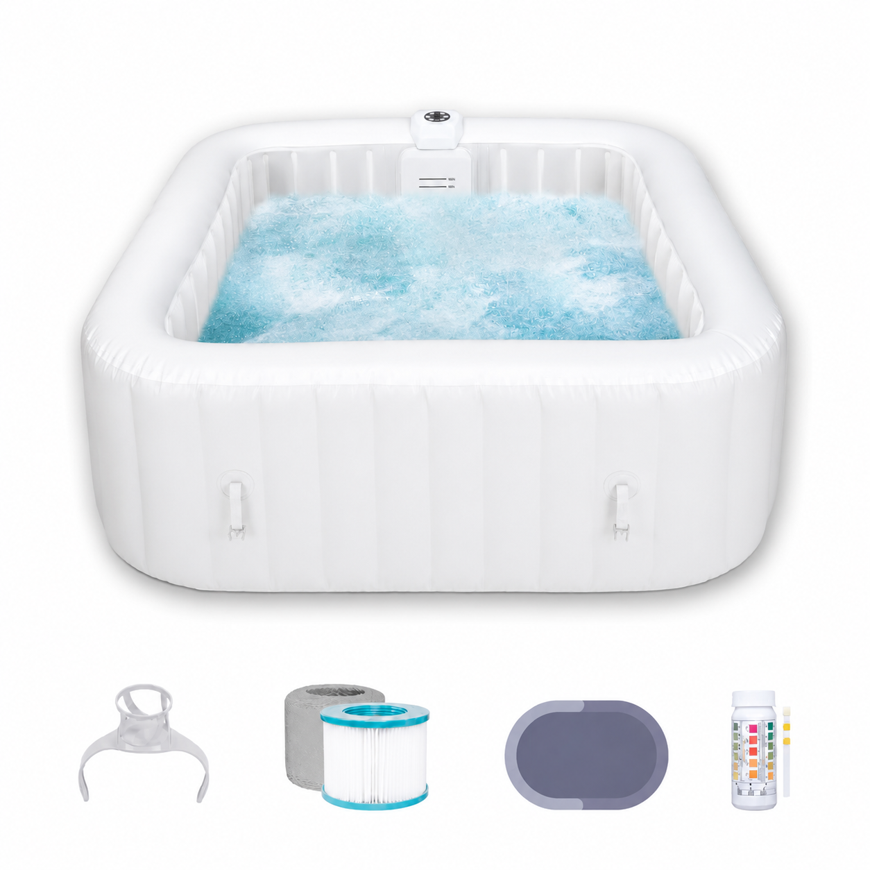 4-6 Person Inflatable Hot Tub with 130 Bubble Jets