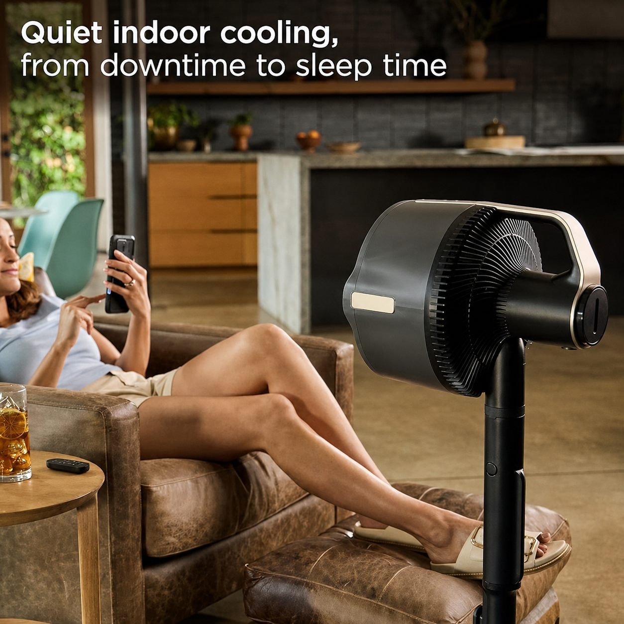 Portable Cordless Misting Fan – Indoor & Outdoor Floor and Tabletop Fan with 24-Hour Battery and Remote